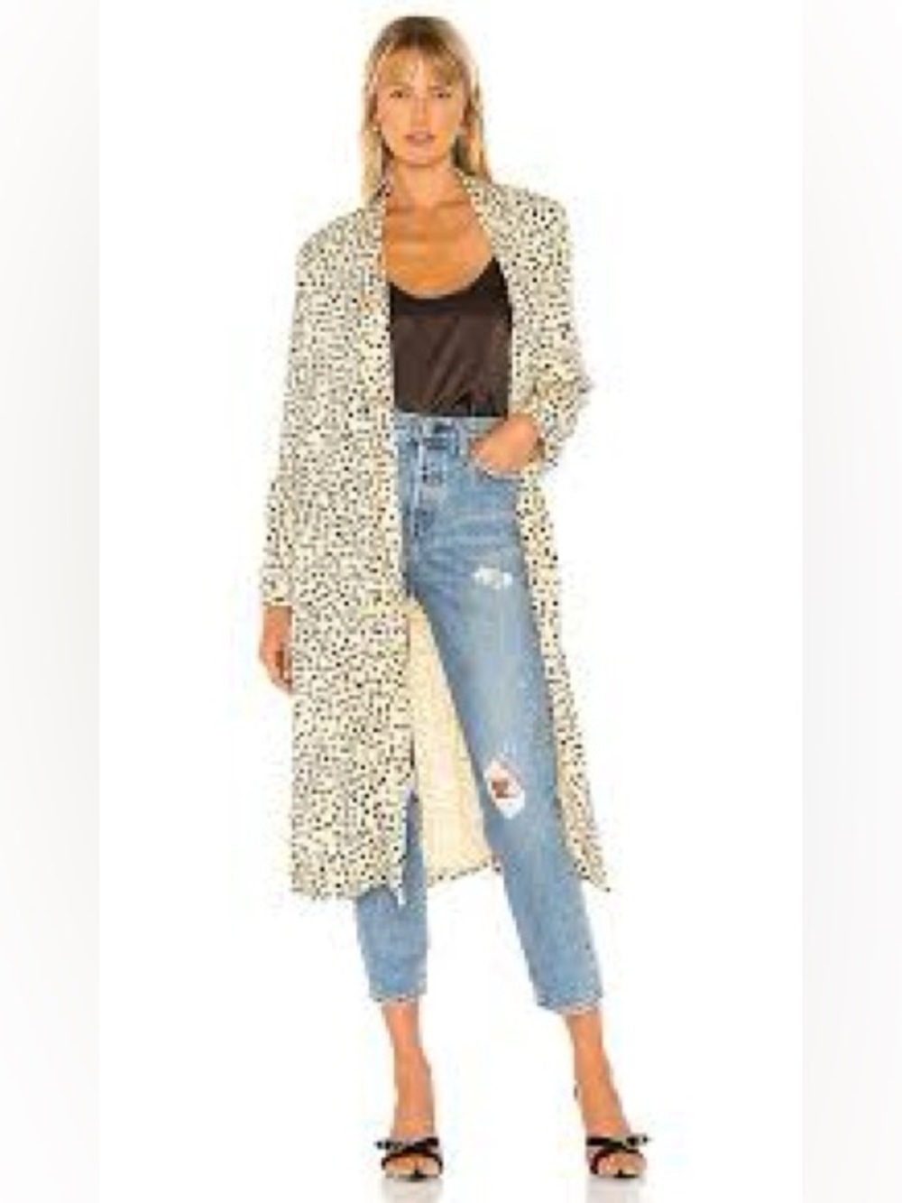 Cupcakes and Cashmere Duster Kimono Cheetah Animal Print Women’s L - Picture 1 of 8